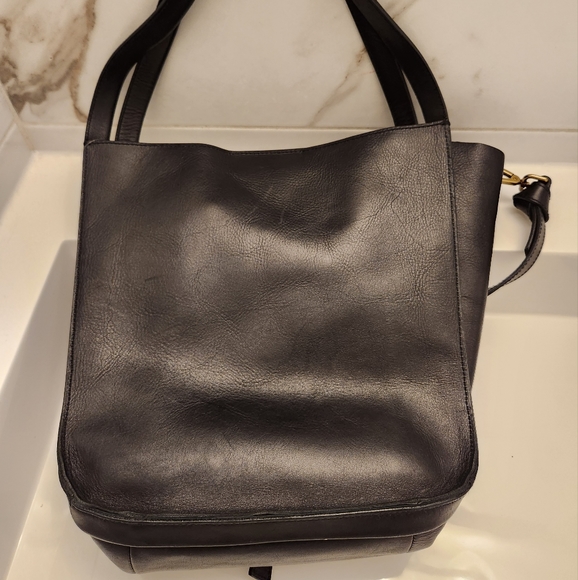 Madewell Black Leather The Sydney Tote Bag - Picture 6 of 8